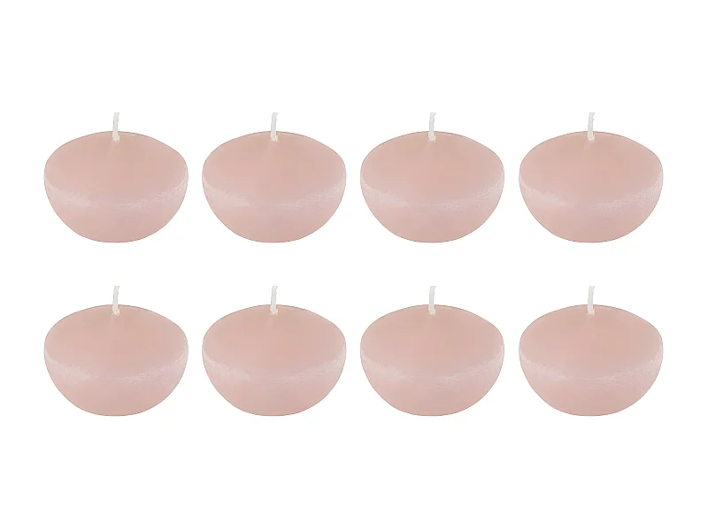 Lot de 8 Bougies Chauffe-Plat "Flottante" 6cm Rose