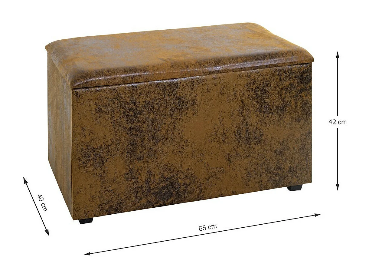 Coffre de Rangement Vintage "Topic" 65cm Marron