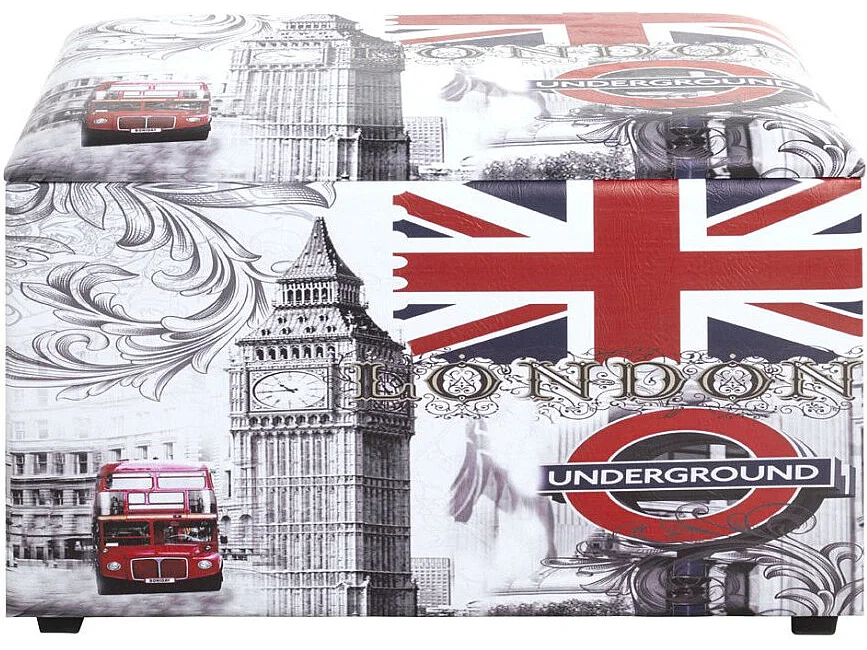 Coffre de Rangement Vintage "London" 65cm Gris