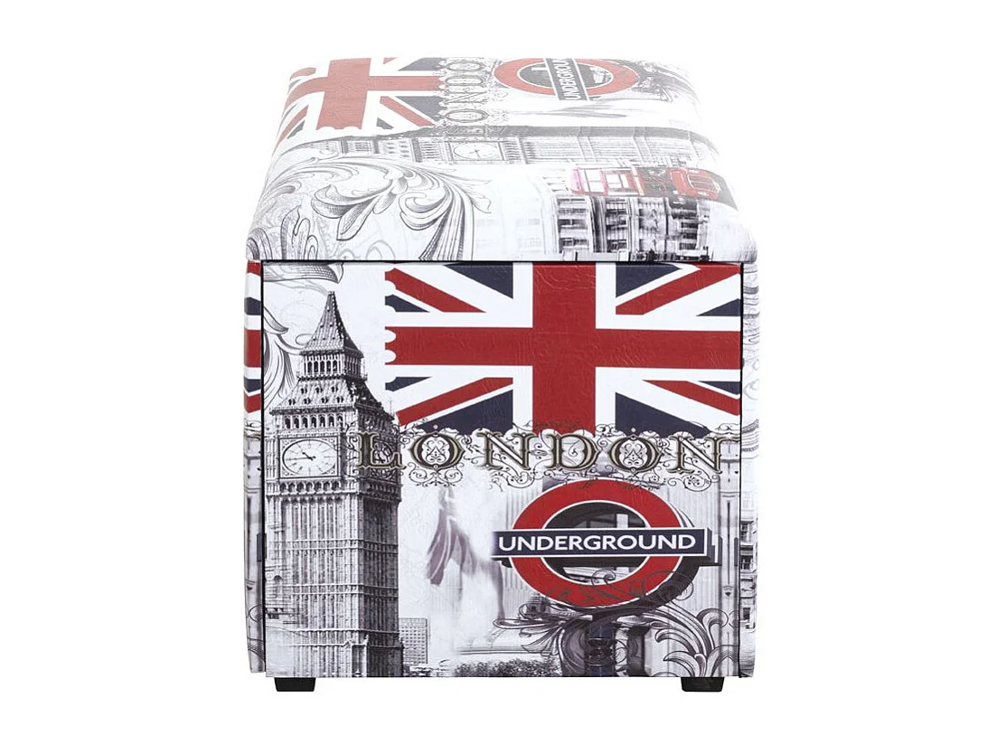 Coffre de Rangement Vintage "London" 65cm Gris