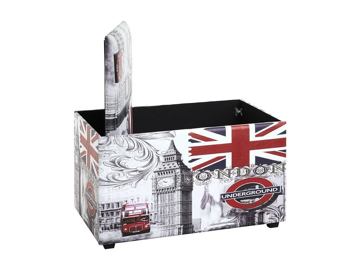 Coffre de Rangement Vintage "London" 65cm Gris