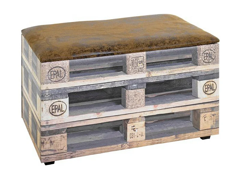 Coffre de Rangement Vintage "Palette" 65cm Marron