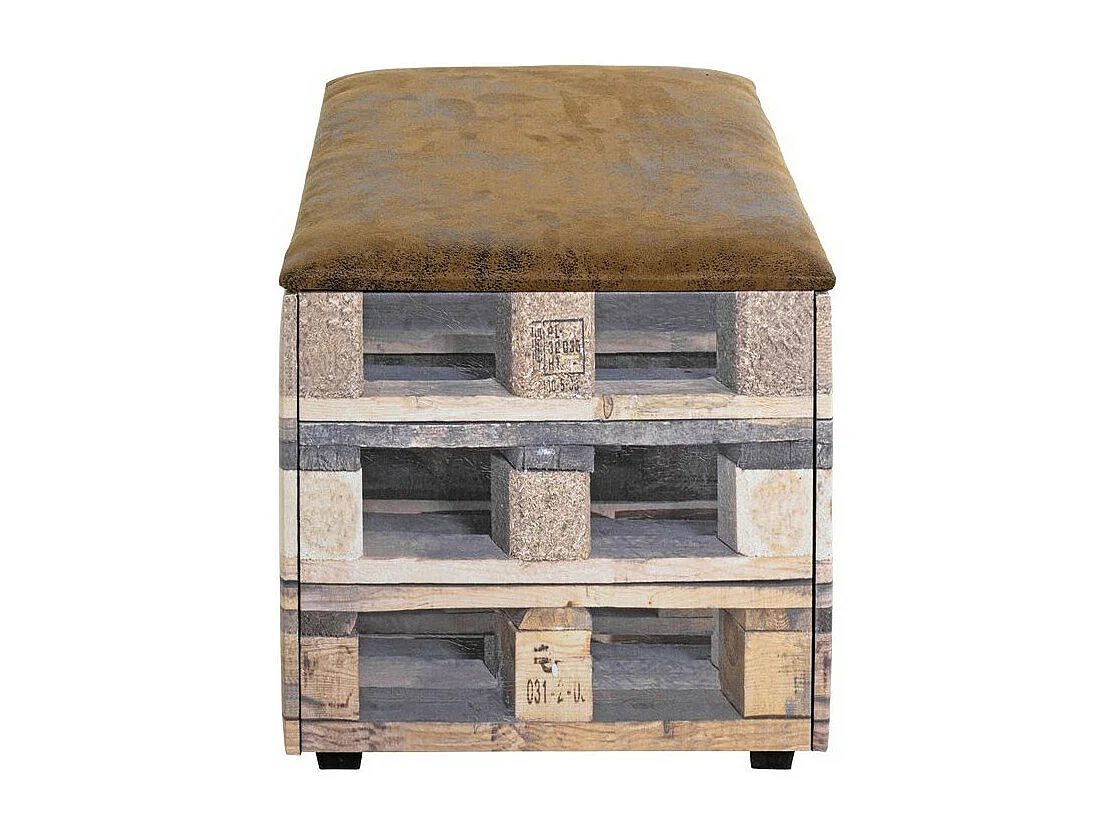 Coffre de Rangement Vintage "Palette" 65cm Marron