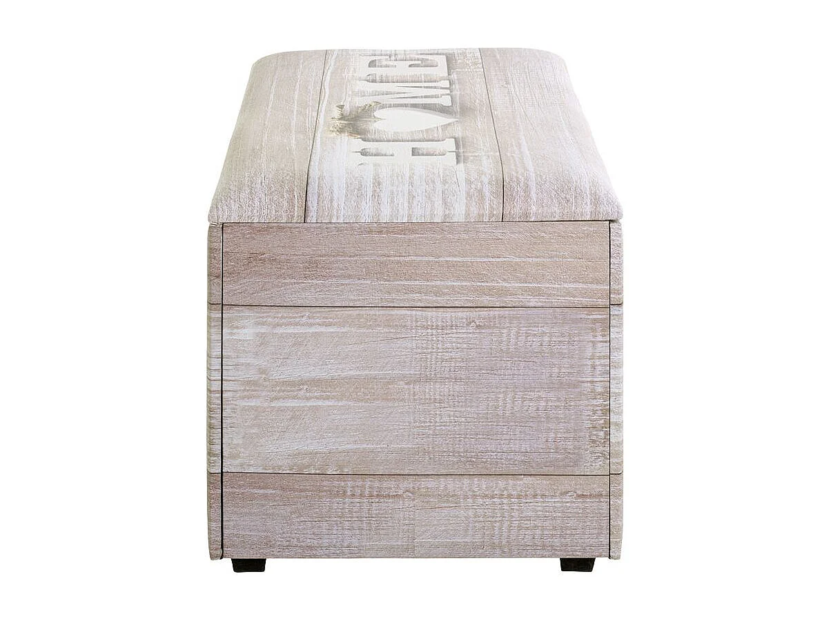 Coffre de Rangement Vintage "Home" 65cm Naturel