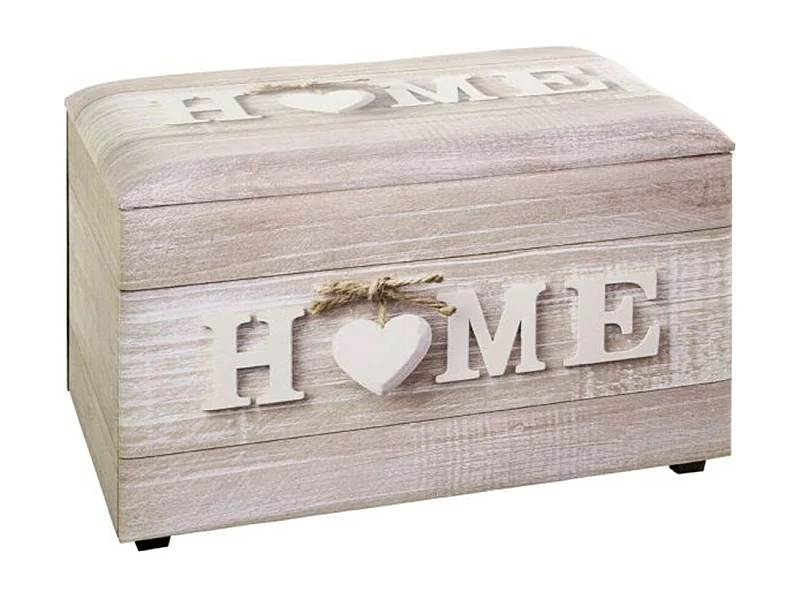Coffre de Rangement Vintage "Home" 65cm Naturel