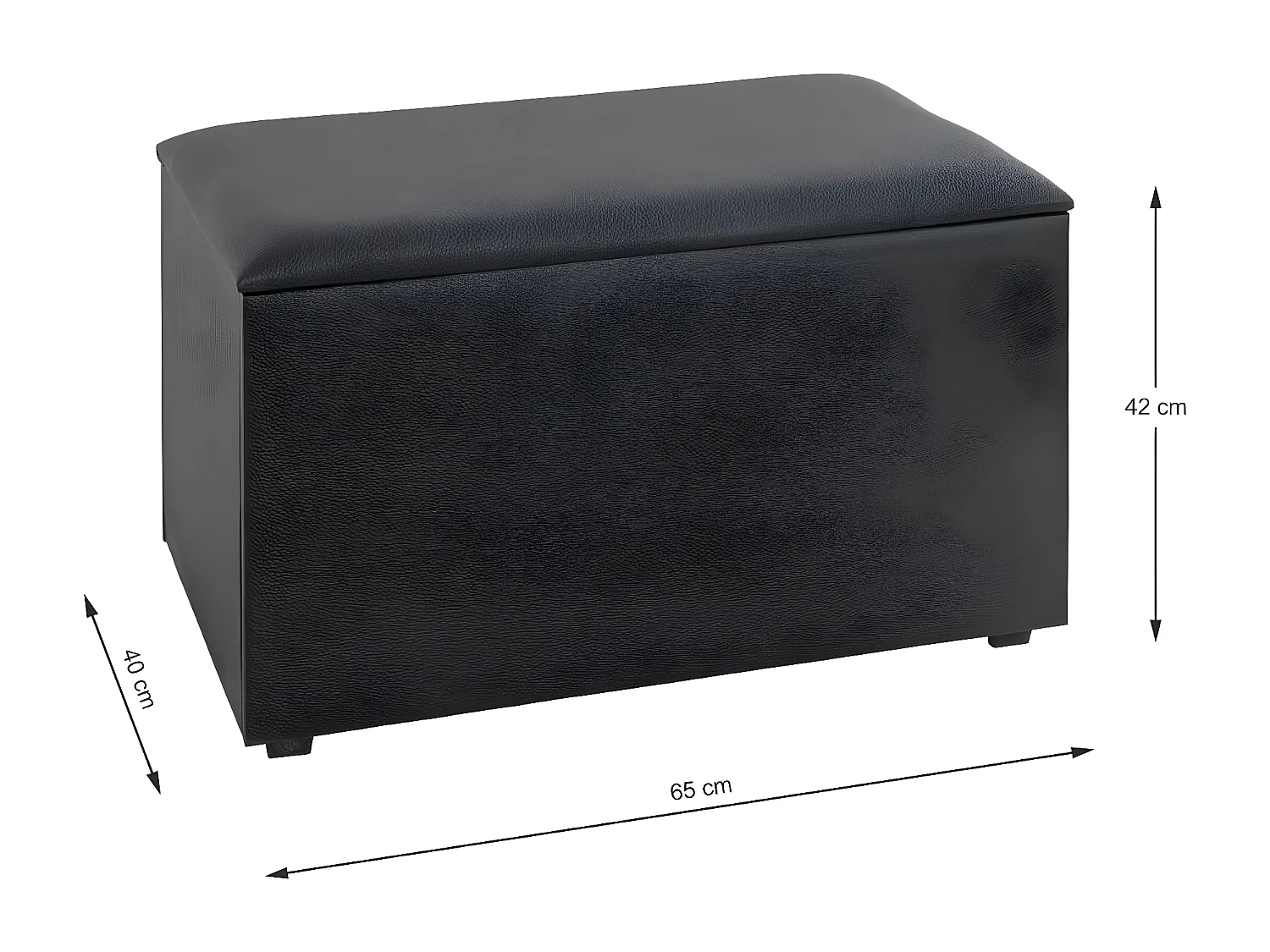 Coffre de Rangement Design "Soldi" 65cm Noir
