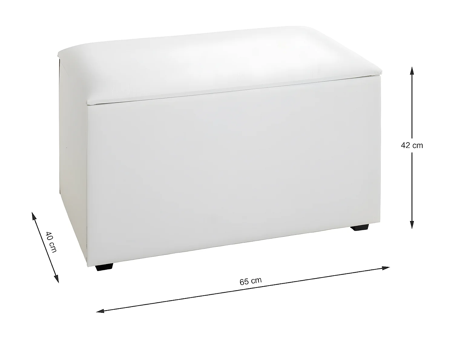 Coffre de Rangement Design "Soldi" 65cm Blanc