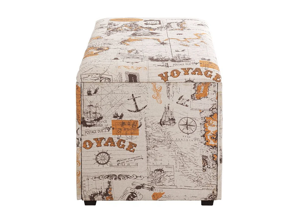 Coffre de Rangement Vintage "Monde" 65cm Naturel