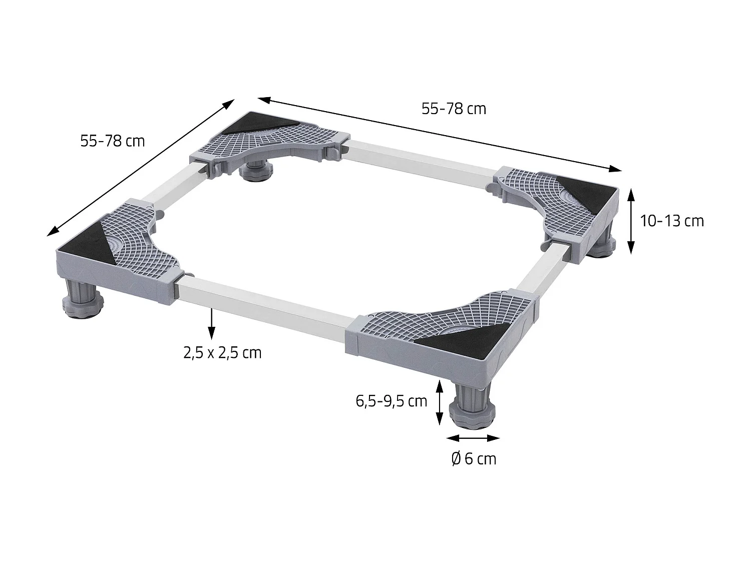 Support pour machine à laver Socle réglable Podium Armoire basse 55-78 cm