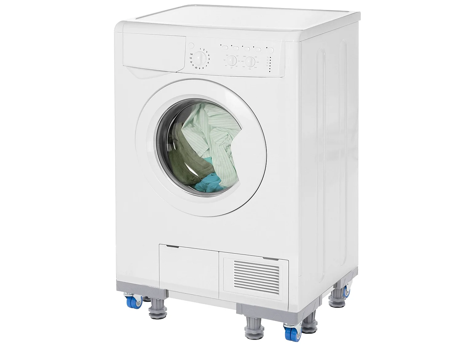 Support pour lave-linge avec 4 roulettes Socle Podium Armoire basse 43-66 cm