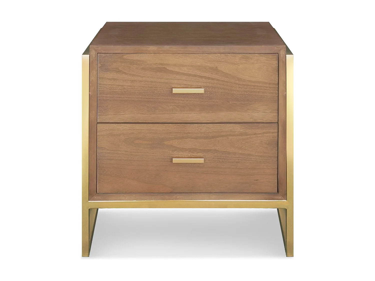 Table de Chevet 2 Tiroirs "Clifton" 55cm Marron