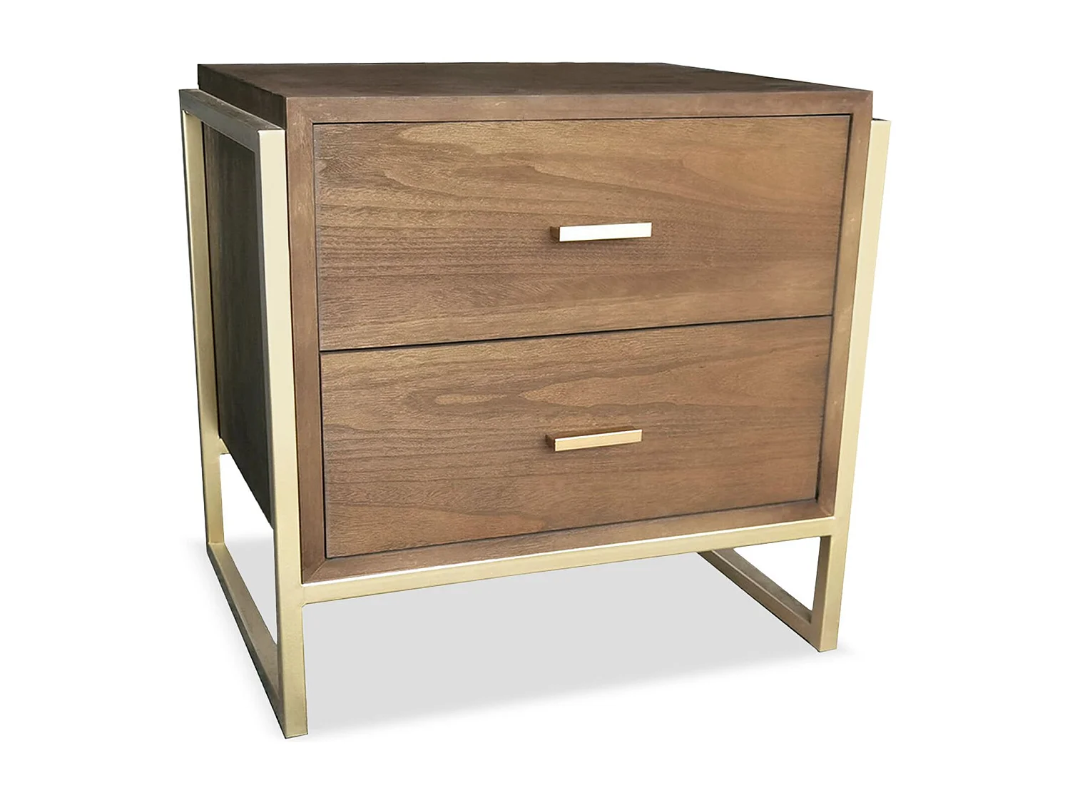 Table de Chevet 2 Tiroirs "Clifton" 55cm Marron