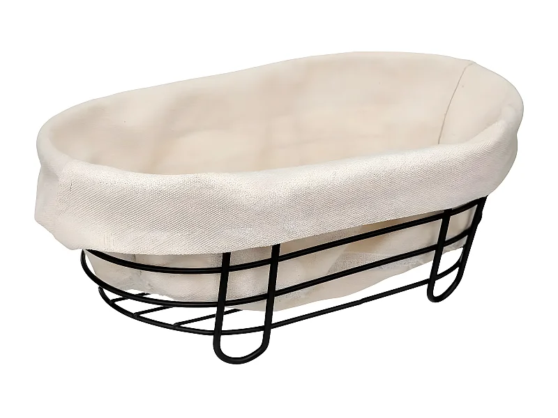 Corbeille à Pain Ovale "Bistrot" 28cm Noir & Blanc