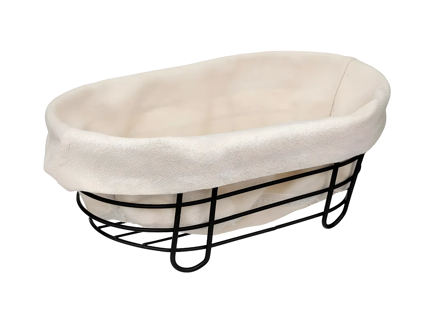 Corbeille à Pain Ovale "Bistrot" 28cm Noir & Blanc