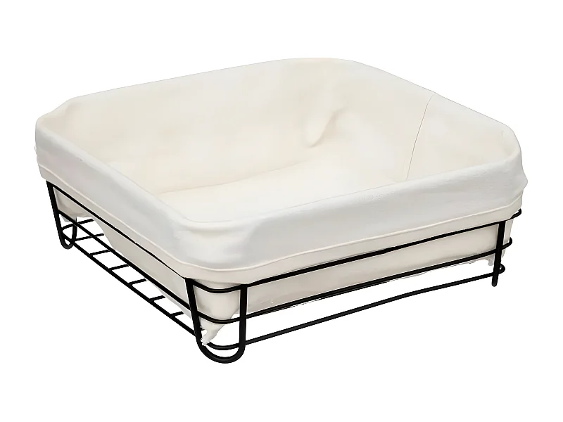 Corbeille à Pain Carrée "Bistrot" 25cm Noir & Blanc