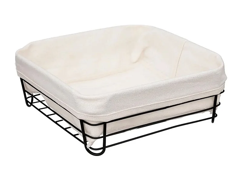 Corbeille à Pain Carrée "Bistrot" 25cm Noir & Blanc