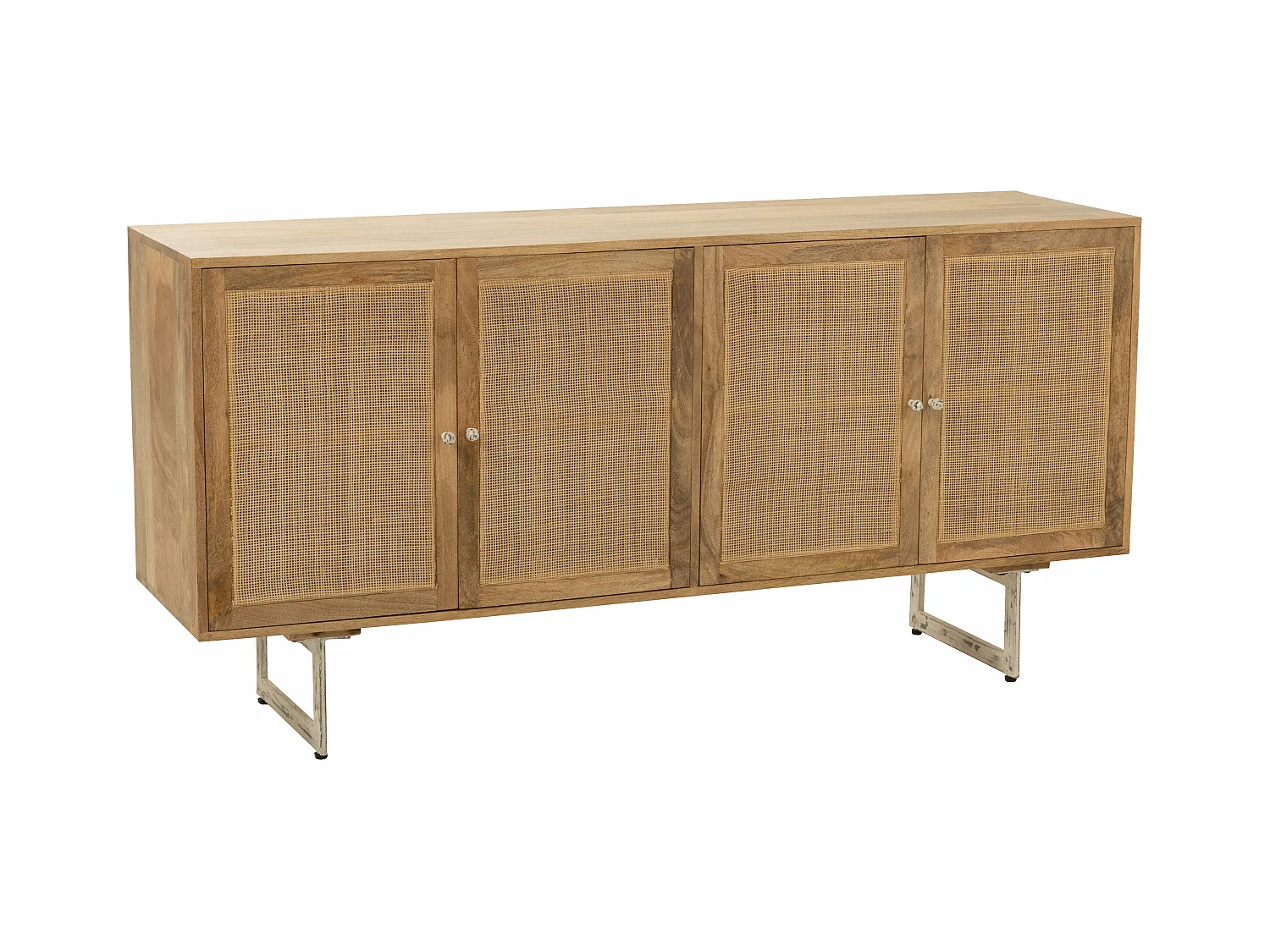 Buffet en Bois 4 Portes "Weaving" 170cm Naturel