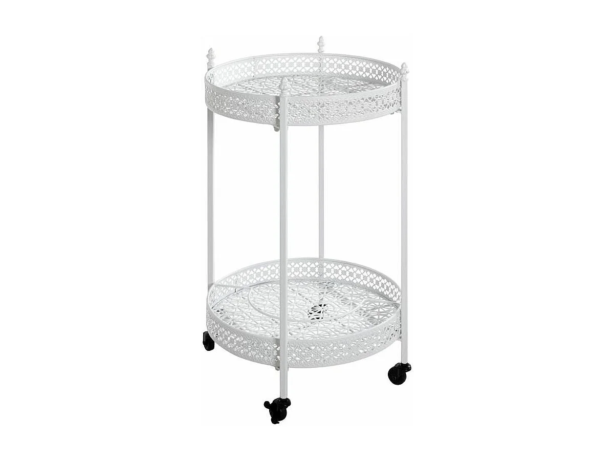 Desserte de Cuisine Ronde "Ulika" 74cm Blanc