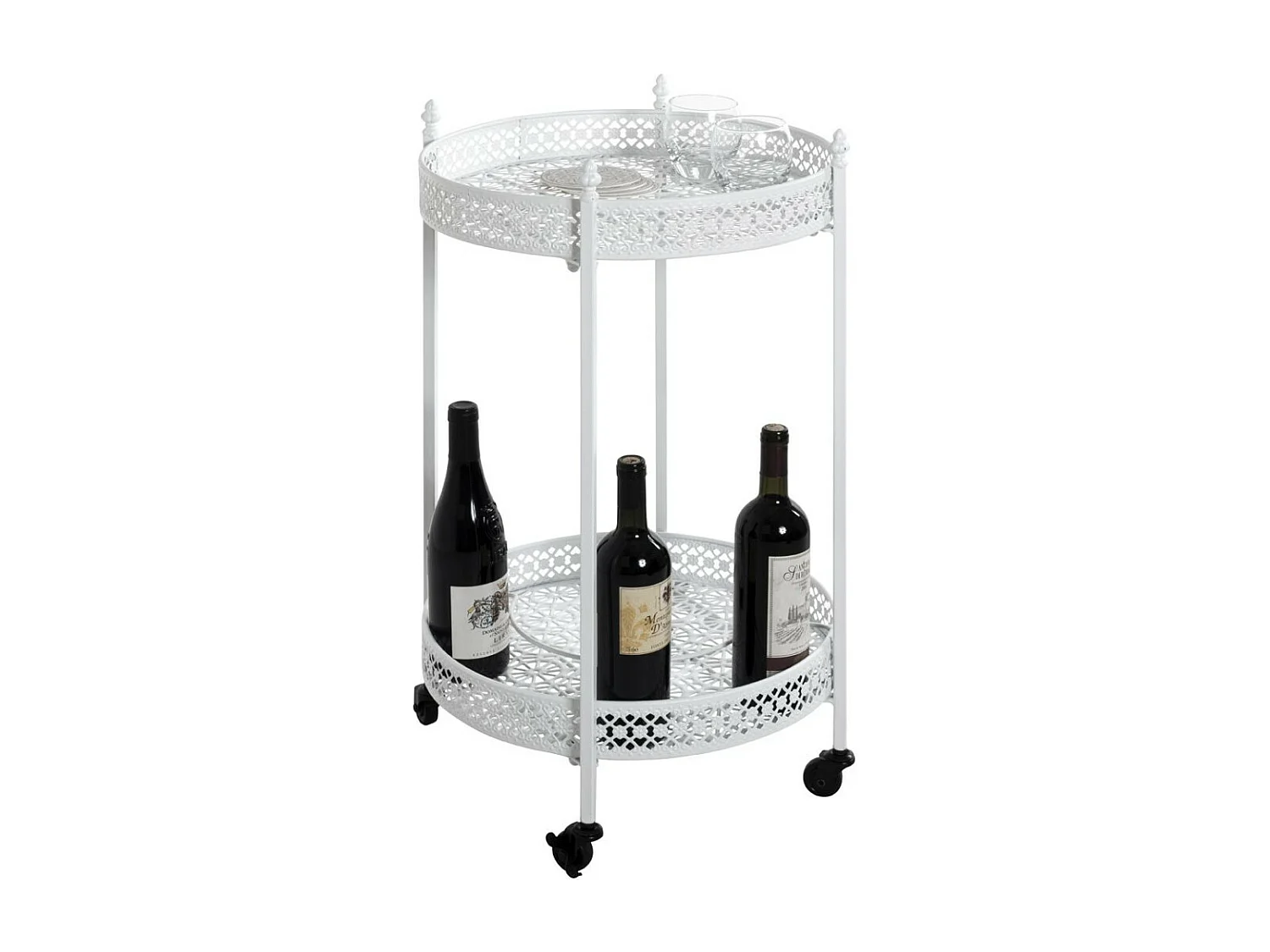 Desserte de Cuisine Ronde "Ulika" 74cm Blanc