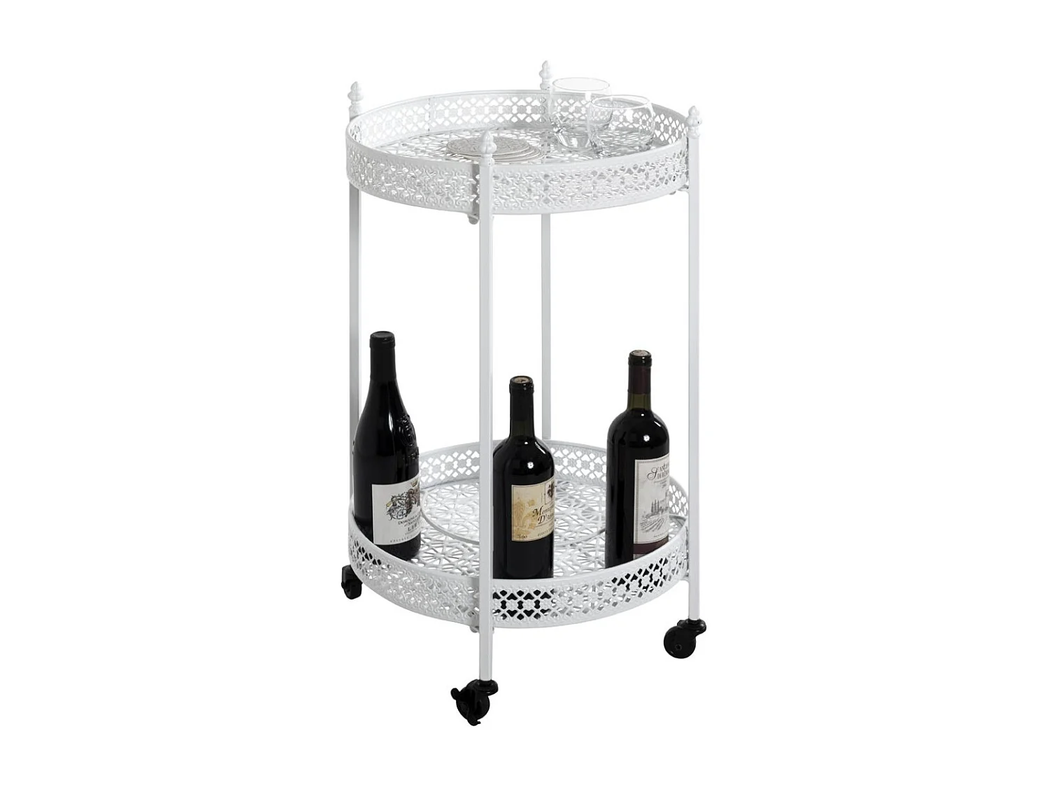 Desserte de Cuisine Ronde "Ulika" 74cm Blanc