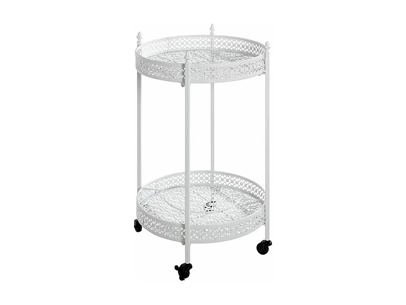 Desserte de Cuisine Ronde "Ulika" 74cm Blanc