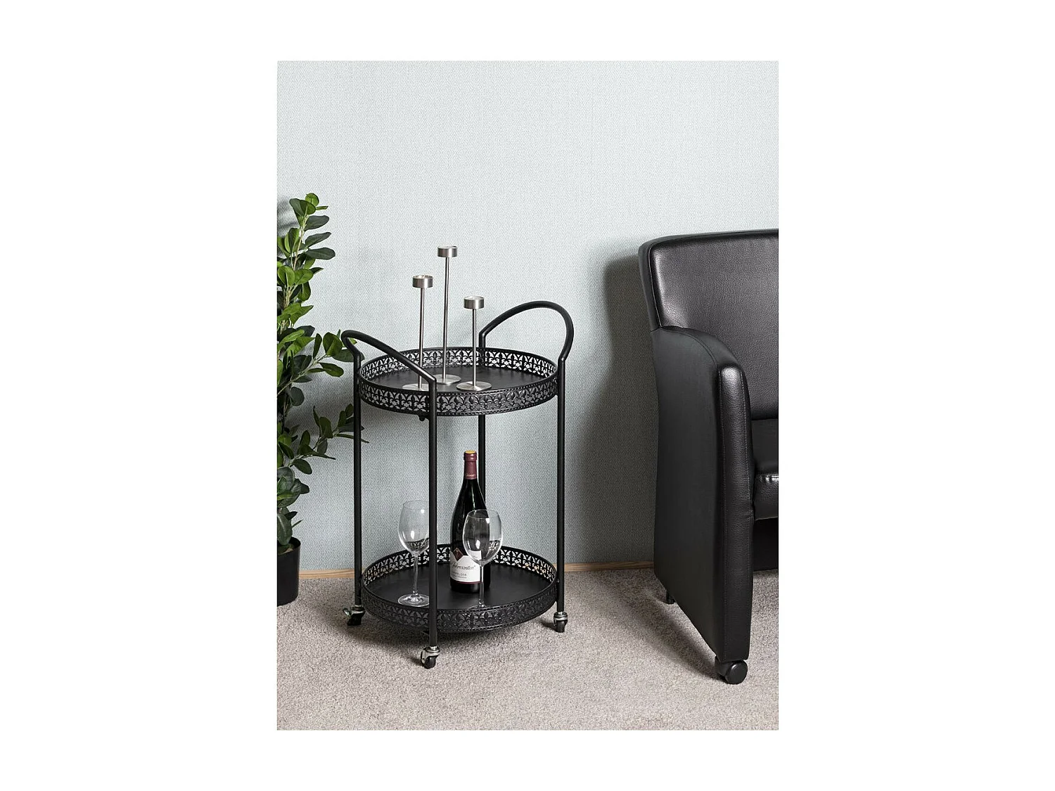 Desserte de Cuisine Design "Loniba" 71cm Noir