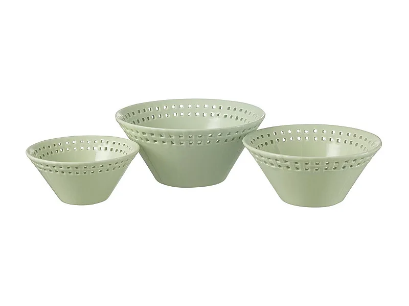 Lot de 3 Coupelles en Céramique "Vercer" 19cm Vert