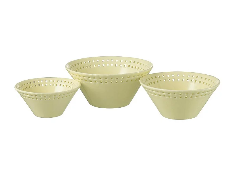 Lot de 3 Coupelles en Céramique "Vercer" 19cm Jaune