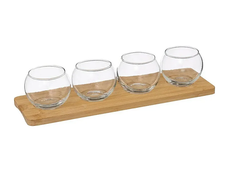 Set Apéritif 5 Pièces Design "Bambou" 30cm Beige