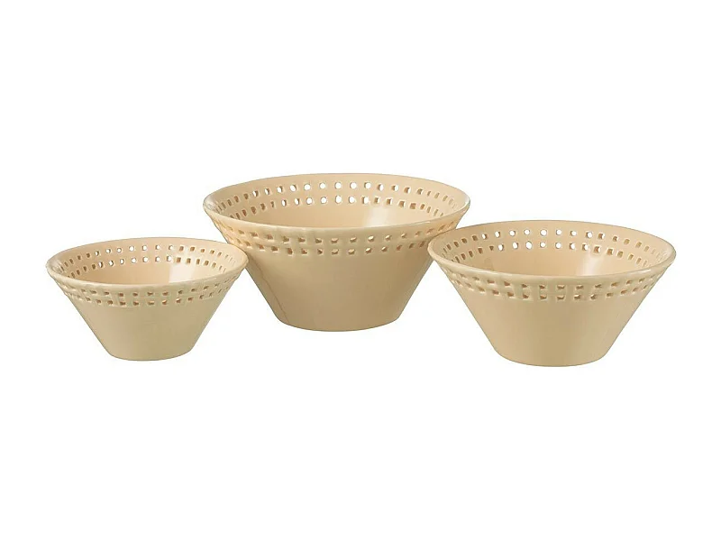 Lot de 3 Coupelles en Céramique "Vercer" 19cm Pêche