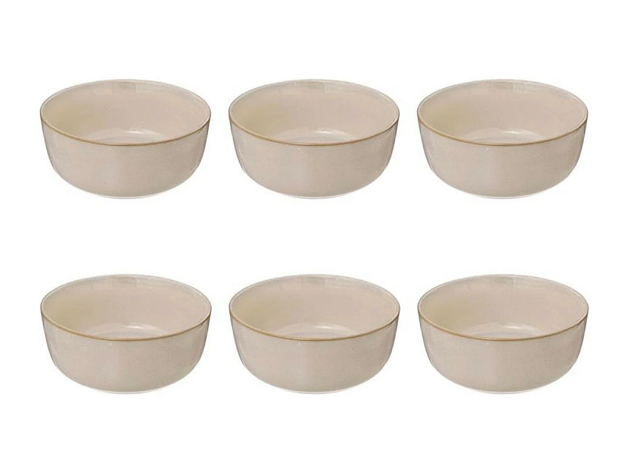 Lot de 6 Coupelles "Terre Inconnue" 15cm Beige