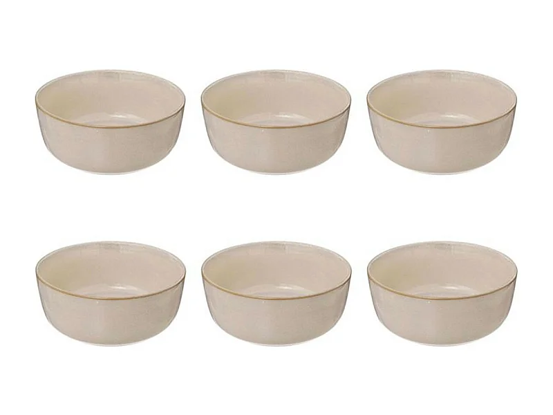 Lot de 6 Coupelles "Terre Inconnue" 15cm Beige