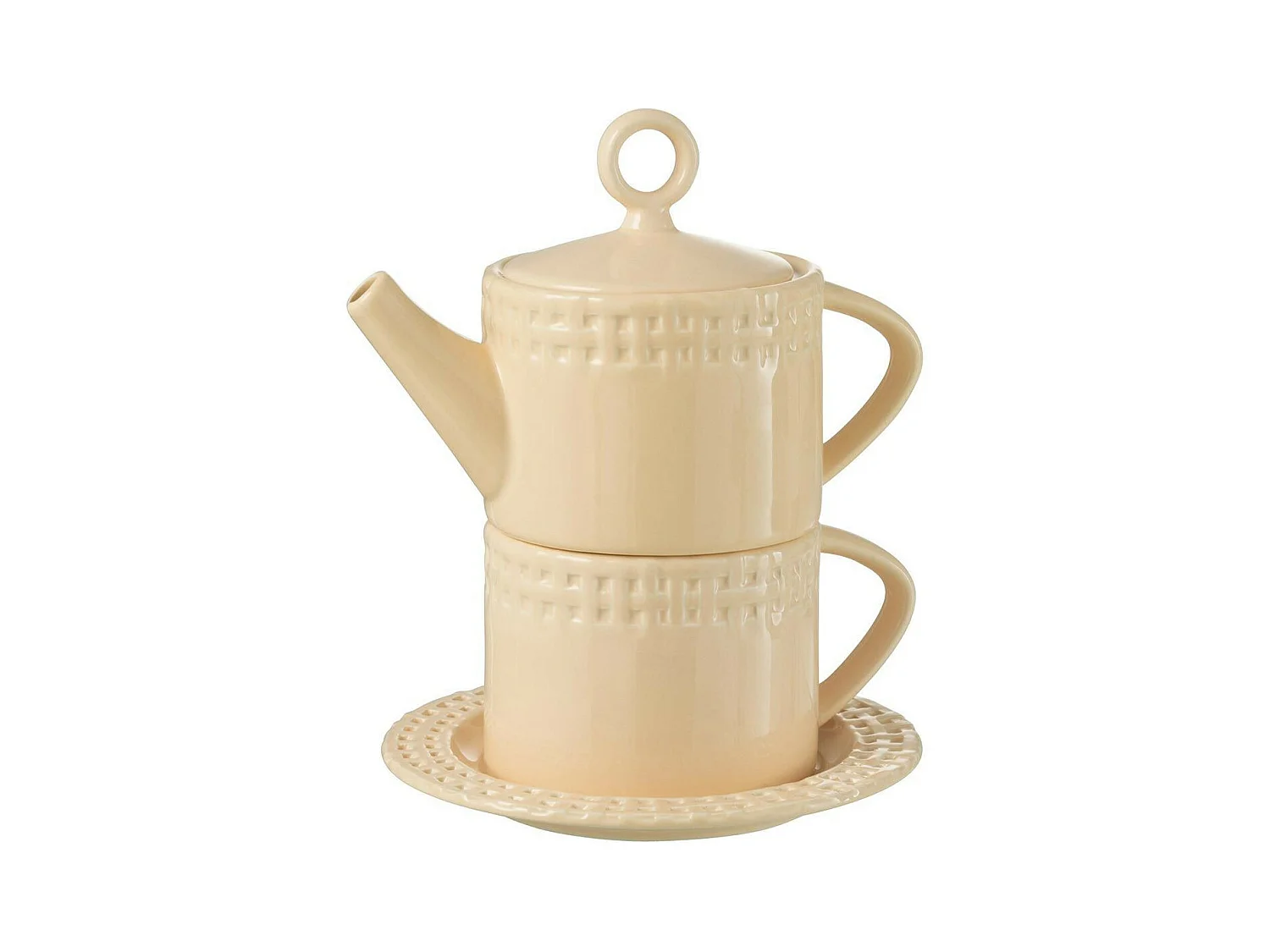 Théière & 1 Tasse Design "Vercer" 22cm Pêche