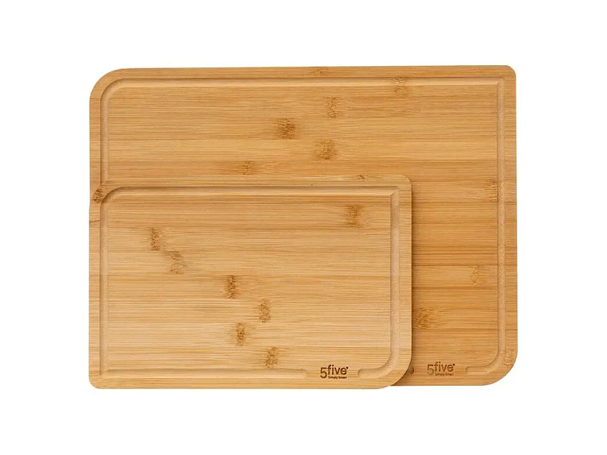 Lot de 2 Planches à Découper "Bambou" 35cm Beige