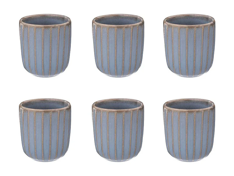 Lot de 6 Tasses à Café Design "Seav" 10cl Bleu