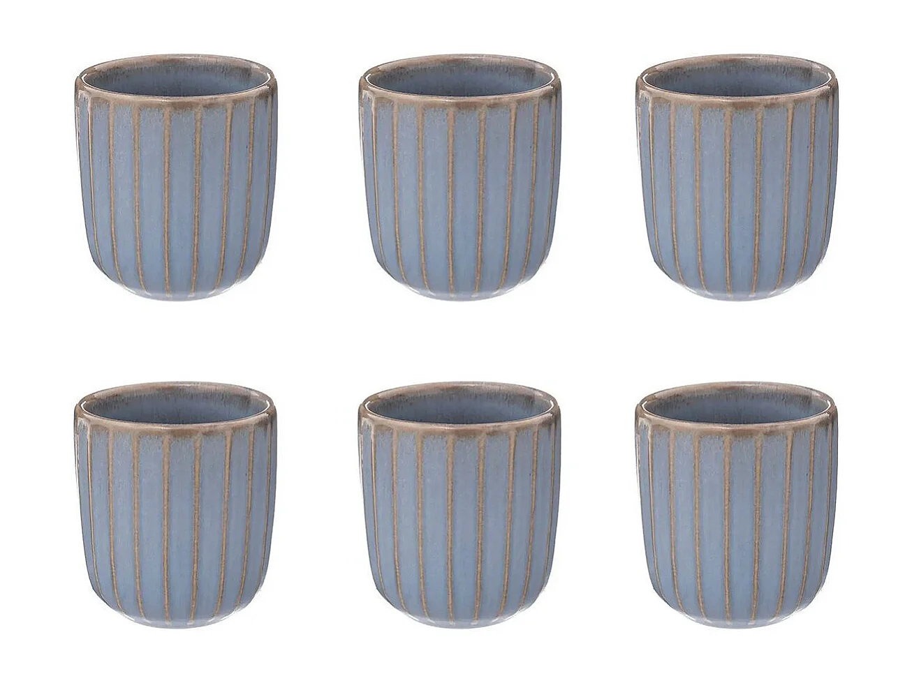 Lot de 6 Tasses à Café Design "Seav" 10cl Bleu