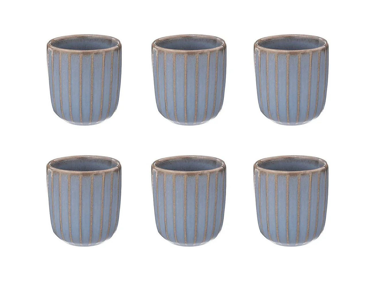 Lot de 6 Tasses à Café Design "Seav" 10cl Bleu