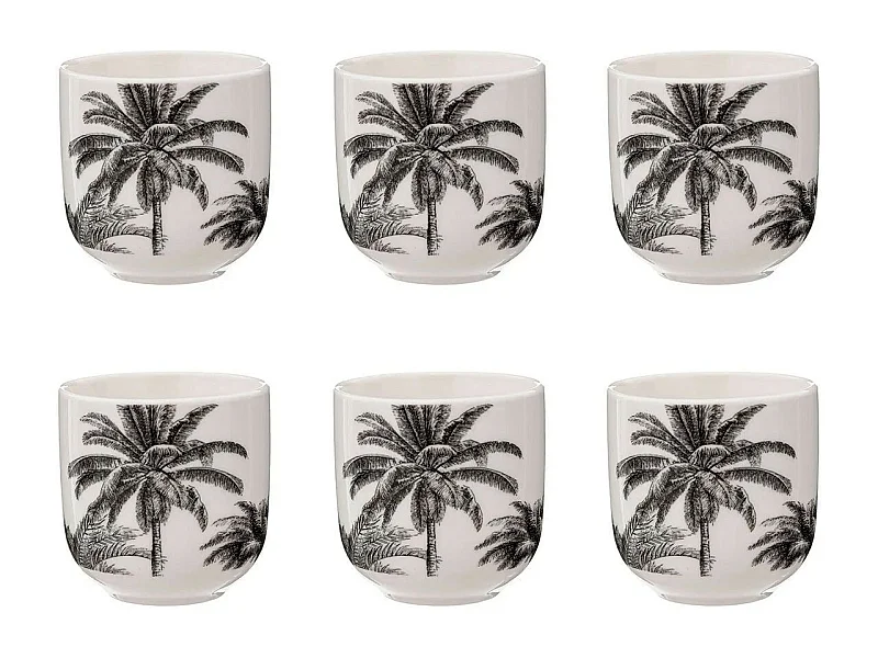 Lot de 6 Tasses à Café Design "Bota" 10cl Beige