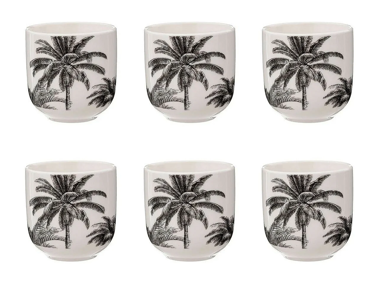 Lot de 6 Tasses à Café Design "Bota" 10cl Beige