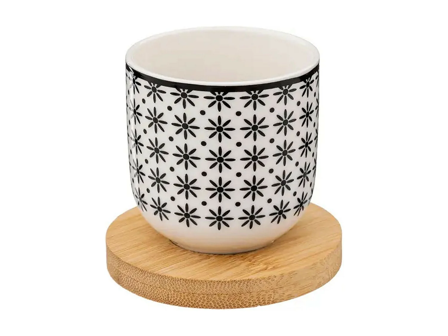 Lot de 4 Tasses à Café "Bohemia" 10cl Noir & Blanc