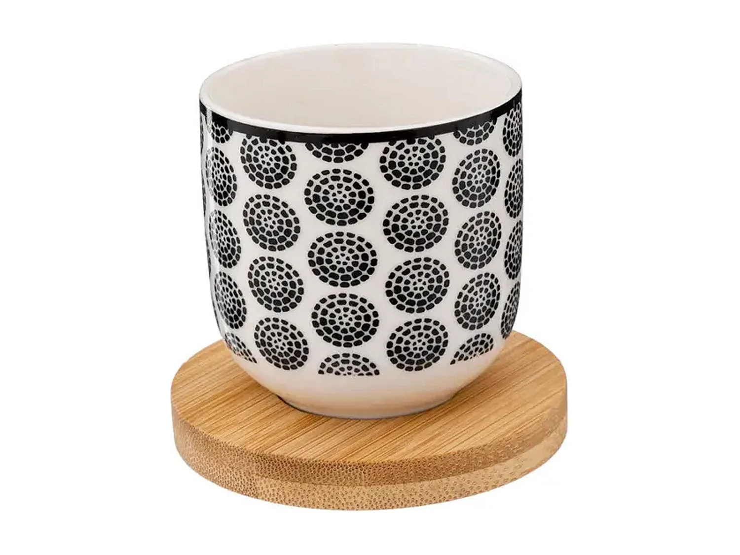 Lot de 4 Tasses à Café "Bohemia" 10cl Noir & Blanc