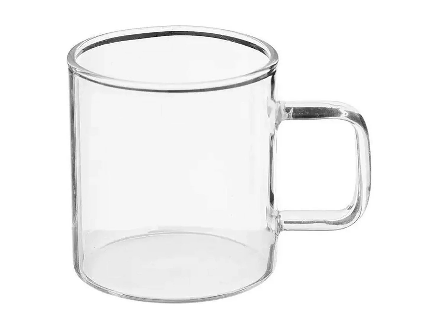 Lot de 6 Tasses sur Rack "Mia" 30cm Transparent