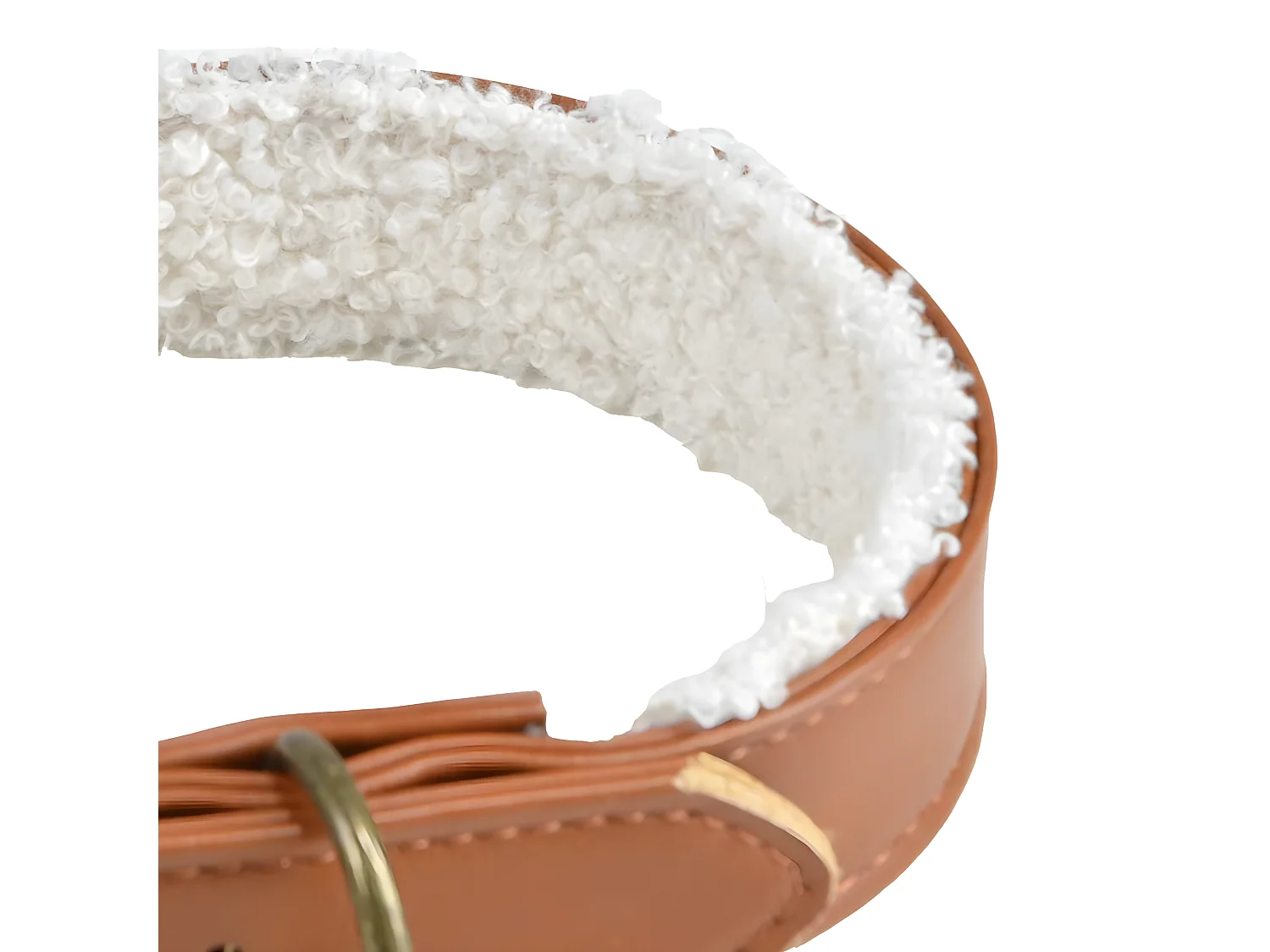 Collier pour Chien "Wooly" 30cm Cognac & Écru