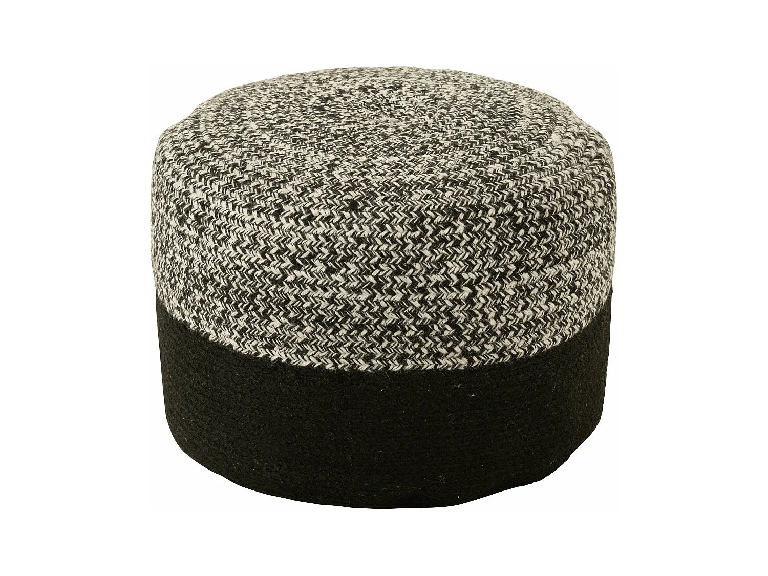 Pouf Rond Design "Miami" 50cm Noir & Blanc