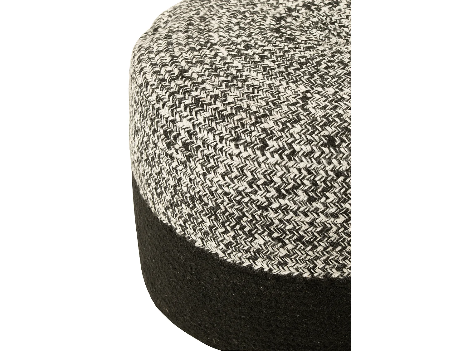 Pouf Rond Design "Miami" 50cm Noir & Blanc