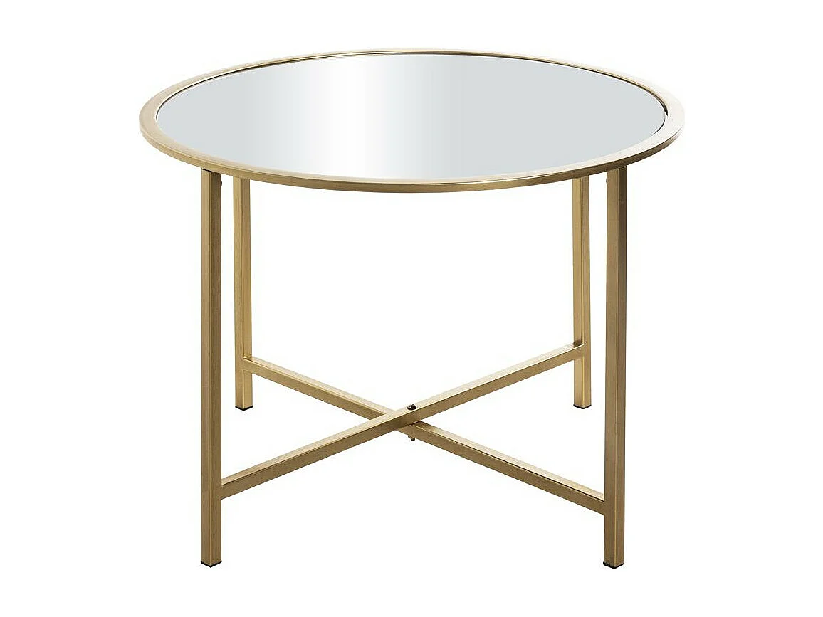 Table d'Appoint Design "Miroir" 60cm Or