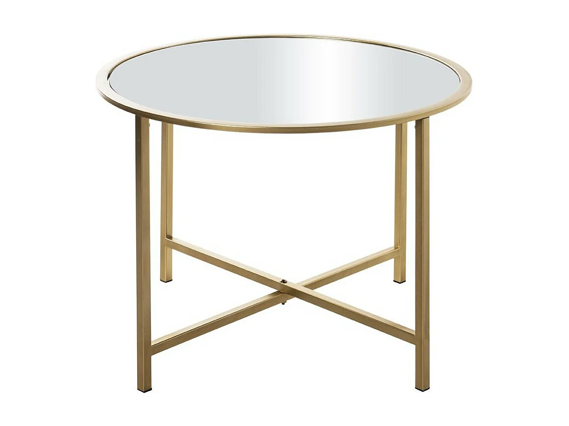 Table d'Appoint Design "Miroir" 60cm Or