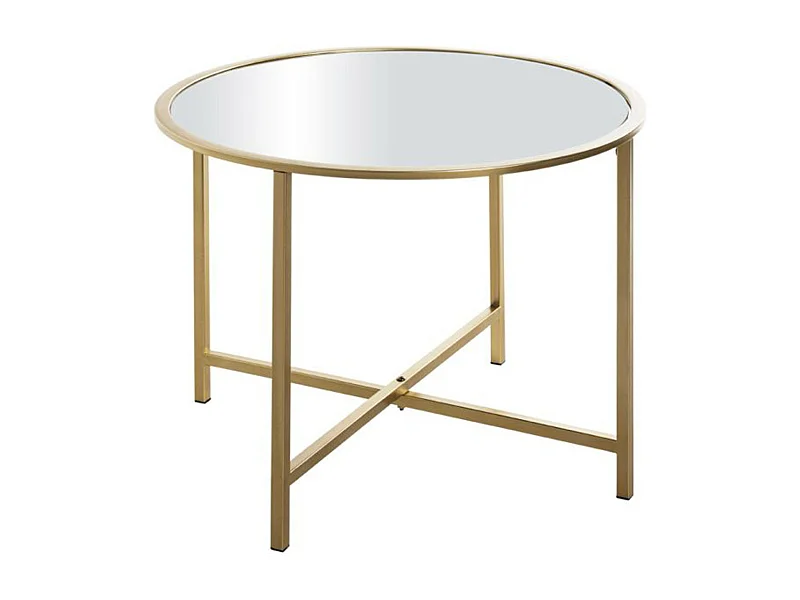 Table d'Appoint Design "Miroir" 60cm Or