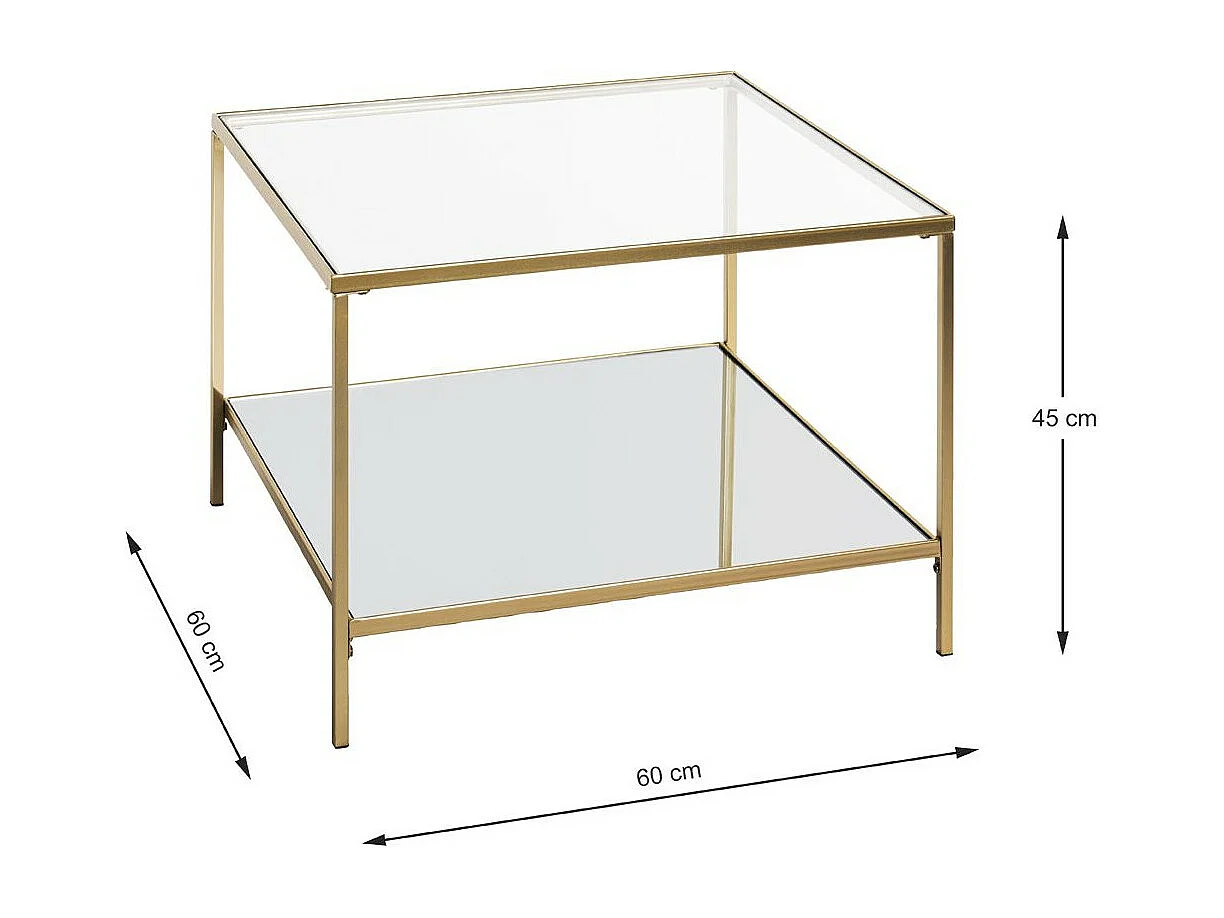 Table d'Appoint Carrée Design "Timana" 60cm Or