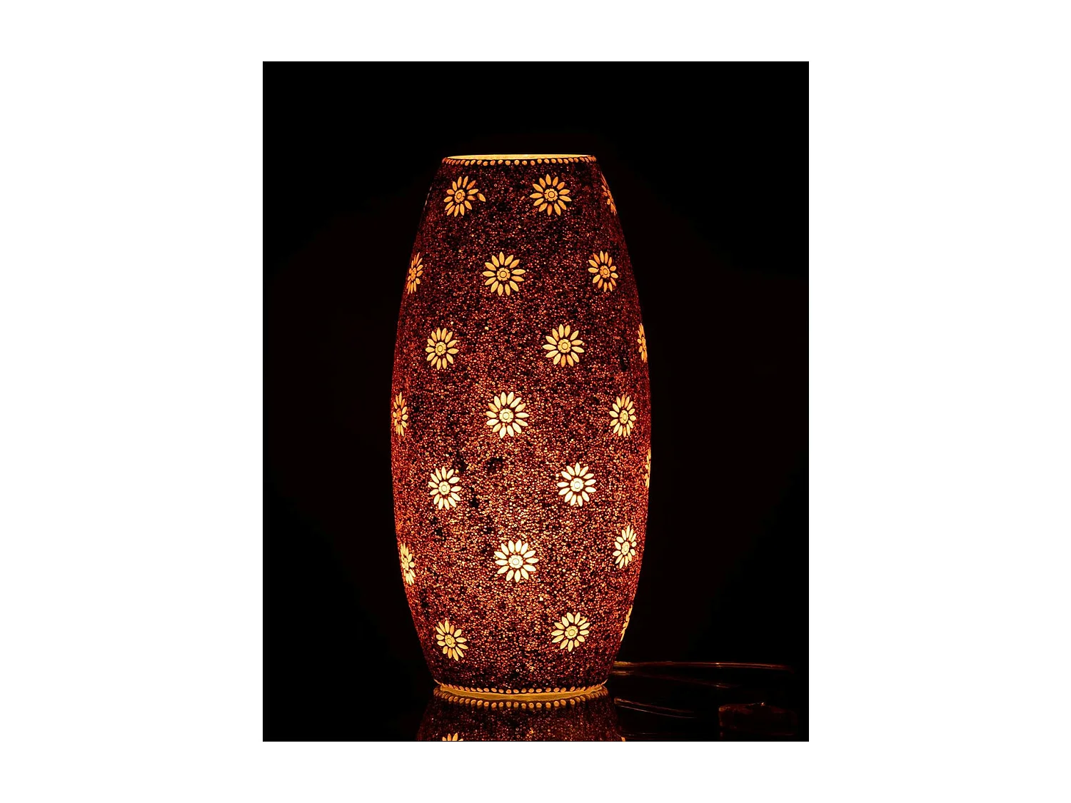 Lampe à Poser en Verre "Bram" 42cm Rouge